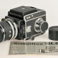 Rolleiflex SL66 mit Zeiss Distagon 4/80, Magazin und Anleitung